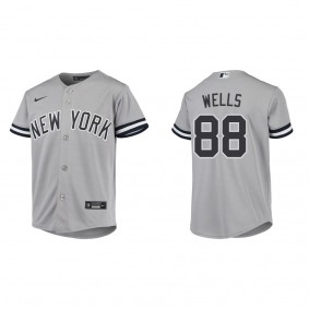 Youth New York Yankees Austin Wells Gray Replica Road Jersey