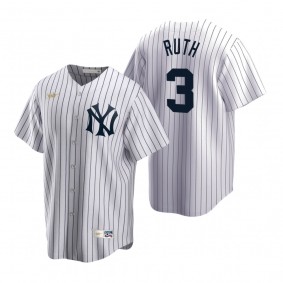New York Yankees Babe Ruth Nike White Cooperstown Collection Home Jersey