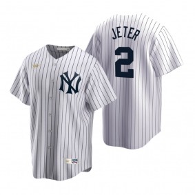 New York Yankees Derek Jeter Nike White Cooperstown Collection Home Jersey