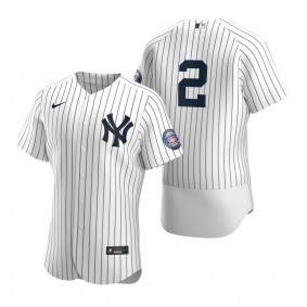 Men's New York Yankees Derek Jeter Nike White 2020 Hall of Fame Induction Authentic Jersey