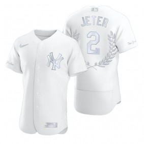 Derek Jeter New York Yankees White Award Collection Hall of Fame Jersey