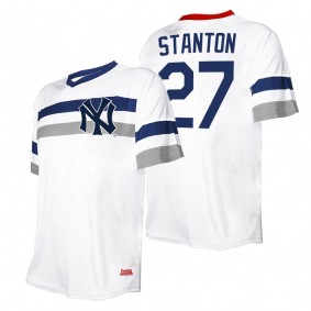 Giancarlo Stanton New York Yankees Stitches White Cooperstown Collection V-Neck Jersey