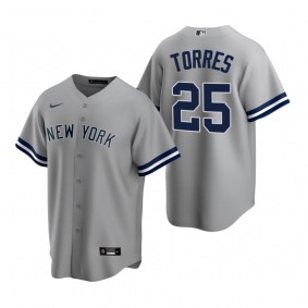 Men's New York Yankees Gleyber Torres Nike Gray Replica Road Jersey