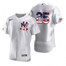 Gleyber Torres New York Yankees White 2020 Stars & Stripes 4th of July Jersey