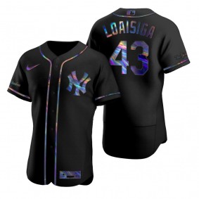 New York Yankees Jonathan Loaisiga Nike Black Authentic Holographic Golden Edition Jersey
