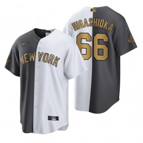 New York Yankees Kyle Higashioka Split White Charcoal 2022 MLB All-Star Game Jersey