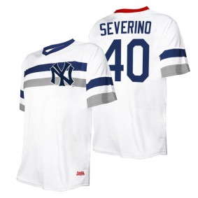 Luis Severino New York Yankees Stitches White Cooperstown Collection V-Neck Jersey