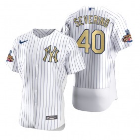 Men's New York Yankees Luis Severino Nike White Gold 2009 World Series Champions Jersey