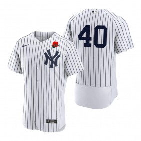 New York Yankees Luis Severino Poppy Patch Authentic White Memorial Day Jersey