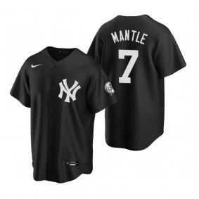 Men's New York Yankees Mickey Mantle Nike Black 2020 Replica Fashion Jersey