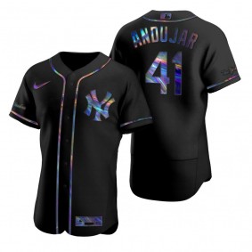 New York Yankees Miguel Andujar Nike Black Authentic Holographic Golden Edition Jersey