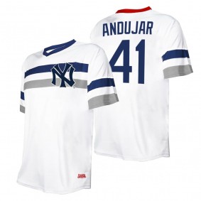 Miguel Andujar New York Yankees Stitches White Cooperstown Collection V-Neck Jersey