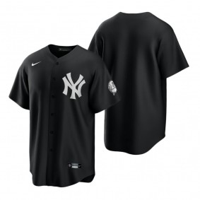 New York Yankees Nike Black White 2021 All Black Fashion Replica Jersey