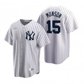 New York Yankees Thurman Munson Nike White Cooperstown Collection Home Jersey