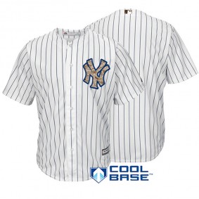Male New York Yankees White Camo Logo Team Jersey