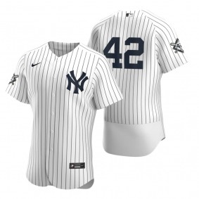 New York Yankees White Navy Jackie Robinson Day Authentic Jersey