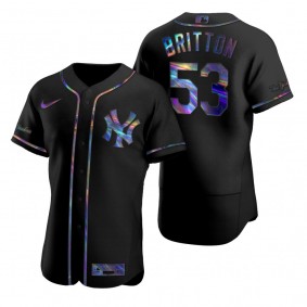 New York Yankees Zack Britton Nike Black Authentic Holographic Golden Edition Jersey