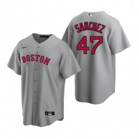 Boston Red Sox Yolmer Sanchez Nike Gray Replica Road Jersey