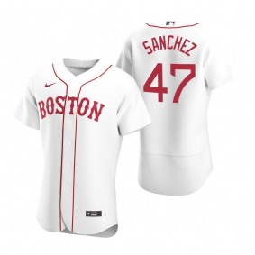 Men's Boston Red Sox Yolmer Sanchez White Authentic Alternate Jersey
