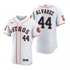 Men's Houston Astros Yordan Alvarez White 60th Anniversary Authentic Jersey