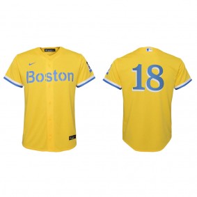 Youth Adam Duvall Boston Red Sox Gold Light Blue City Connect Replica Jersey