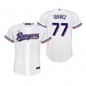 Youth Texas Rangers Andy Ibanez Nike White Replica Home Jersey