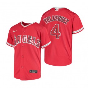 Youth Los Angeles Angels Andrew Velazquez Red Replica Jersey