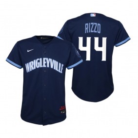 Youth Chicago Cubs Anthony Rizzo Nike Navy 2021 City Connect Replica Jersey