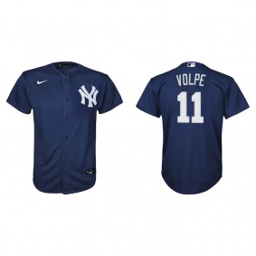 Youth Anthony Volpe New York Yankees Navy Replica Alternate Jersey