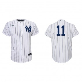 Youth Anthony Volpe New York Yankees White Navy Replica Home Jersey
