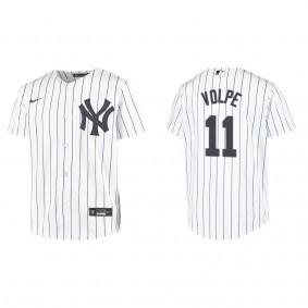 Youth Anthony Volpe New York Yankees White Replica Home Jersey