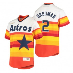 Youth Houston Astros Alex Bregman Nike White Orange Cooperstown Collection Home Jersey