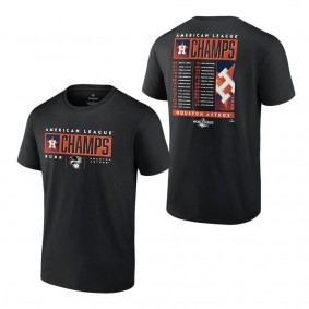 Youth Houston Astros Black 2022 American League Champions Roster T-Shirt