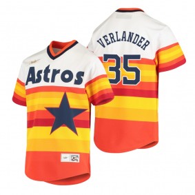 Youth Houston Astros Justin Verlander Nike White Orange Cooperstown Collection Home Jersey