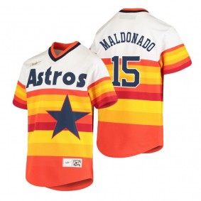 Youth Houston Astros Martin Maldonado Nike White Orange Cooperstown Collection Home Jersey
