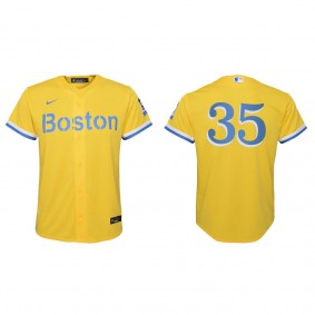 Youth Richard Bleier Boston Red Sox Gold Light Blue City Connect Replica Jersey