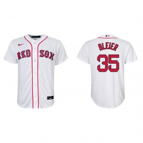 Youth Richard Bleier Boston Red Sox White Replica Home Jersey