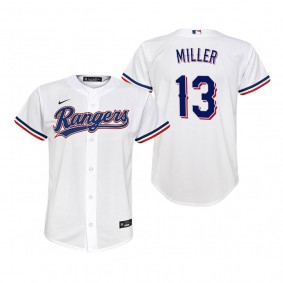 Youth Texas Rangers Brad Miller Nike White Replica Home Jersey