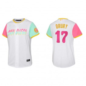 Youth San Diego Padres Brandon Drury White 2022 City Connect Replica Jersey