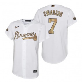 Youth Atlanta Braves Dansby Swanson White Replica Jersey 2022 MLB All-Star Game