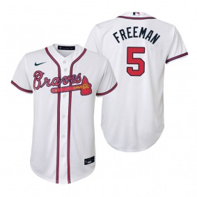 Youth Atlanta Braves Freddie Freeman Nike White Replica Home Jersey