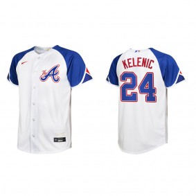 Youth Atlanta Braves Jarred Kelenic White City Connect Replica Jersey