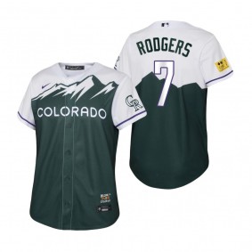 Youth Colorado Rockies Brendan Rodgers Nike Green 2022 City Connect Replica Jersey