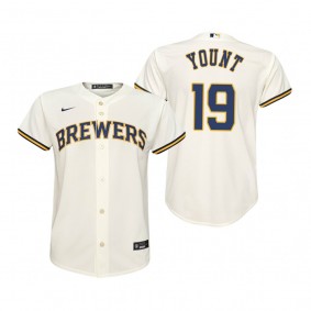 Youth Milwaukee Brewers Robin Yount Nike Cream Replica Home Jersey