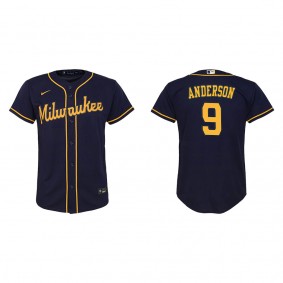 Youth Brian Anderson Milwaukee Brewers Navy Replica Jersey