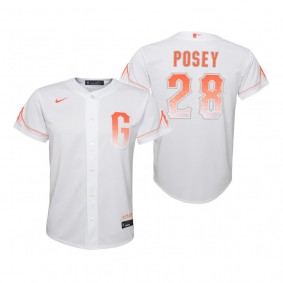 Youth San Francisco Giants Buster Posey Nike White 2021 City Connect Replica Jersey