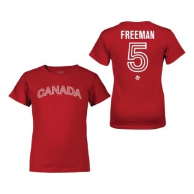 Youth Canada Baseball Freddie Freeman LEGENDS Red 2023 World Baseball Classic Name & Number T-Shirt