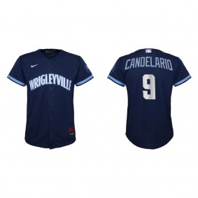 Youth Chicago Cubs Jeimer Candelario Navy City Connect Replica Jersey