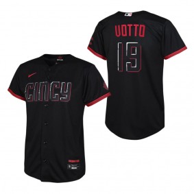 Youth Cincinnati Reds Joey Votto Nike Black 2023 City Connect Replica Player Jersey