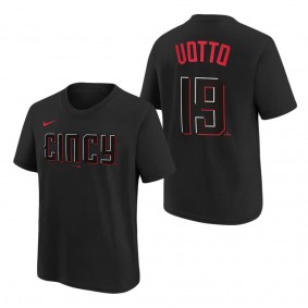 Youth Cincinnati Reds Joey Votto Nike Black 2023 City Connect Name & Number T-Shirt
